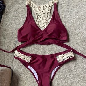 Cupshe Crochet Bikini Set